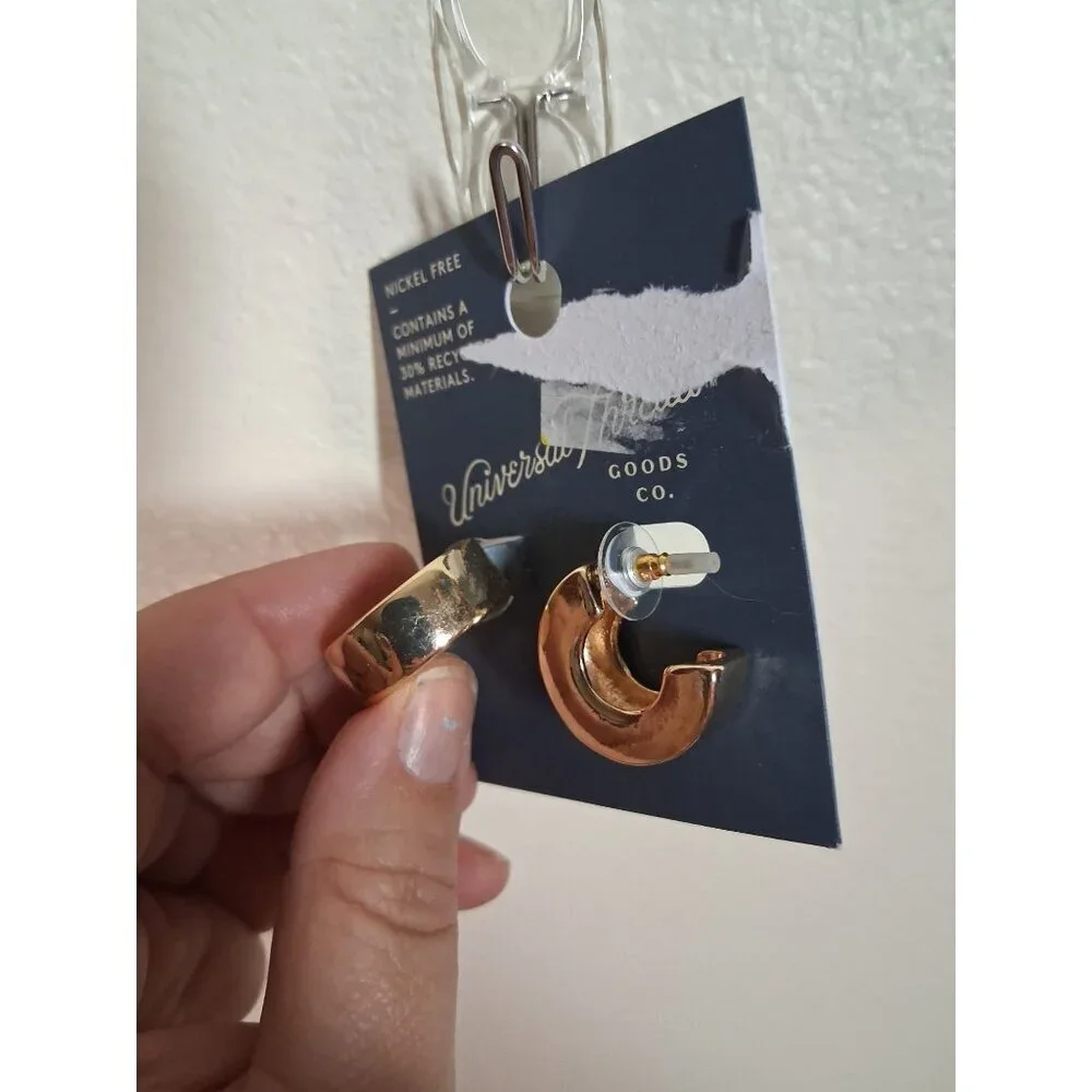 NWT Universal Thread Hoop Earring Set Gold Nickel Free